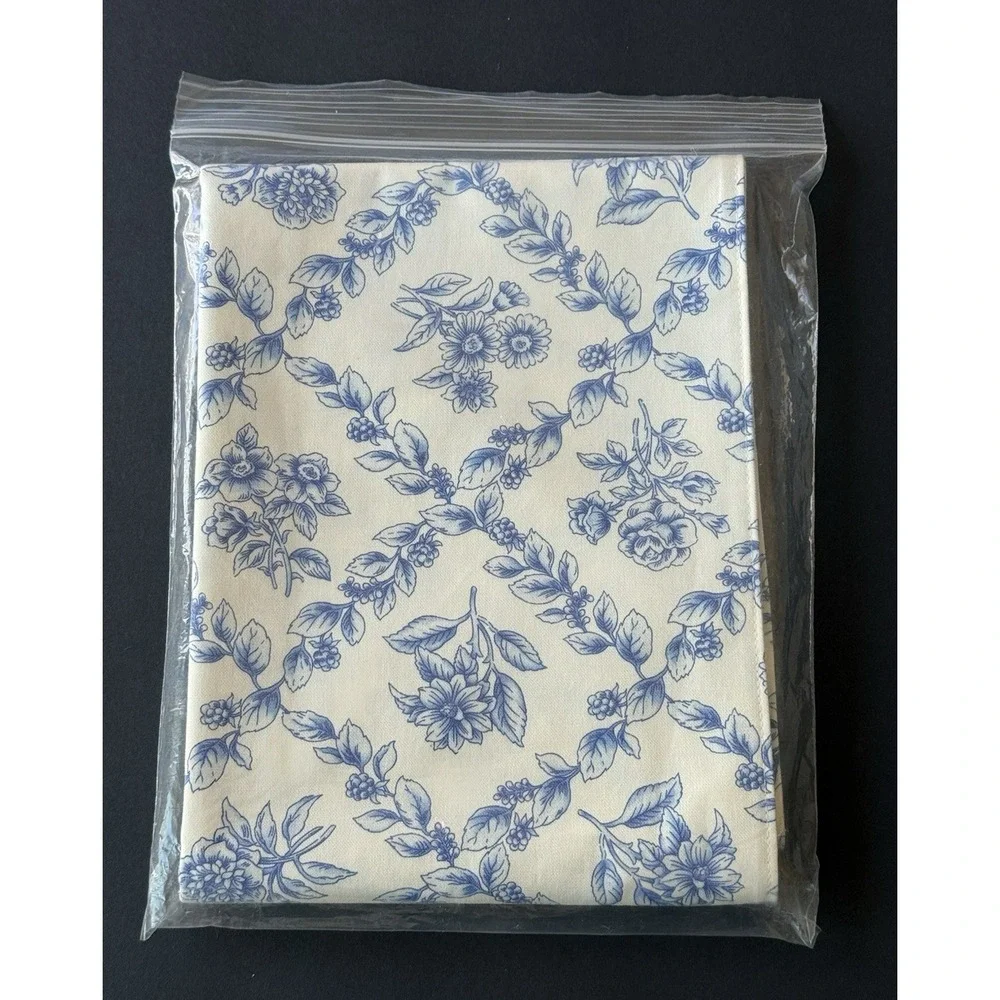 NEW Longaberger COTTAGE TRELLIS Table Runner 72x16 Blue/White Farmhouse Decor